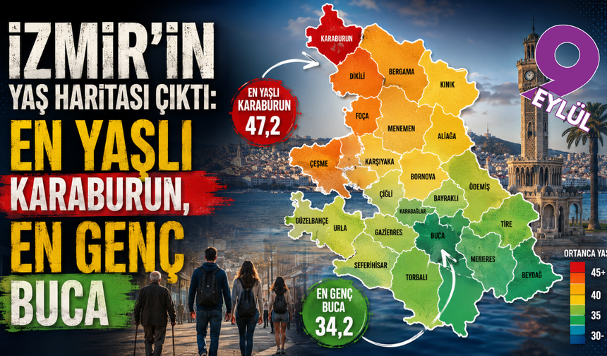 İzmir’in yaş haritası çıktı: En yaşlı Karaburun, en genç Buca