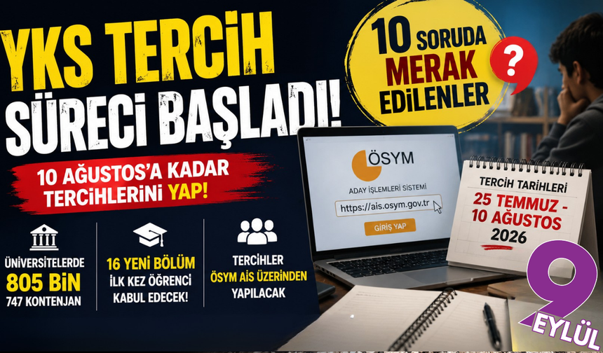 YKS tercih maratonu başladı: 805 bin kontenjan için kritik süreç!