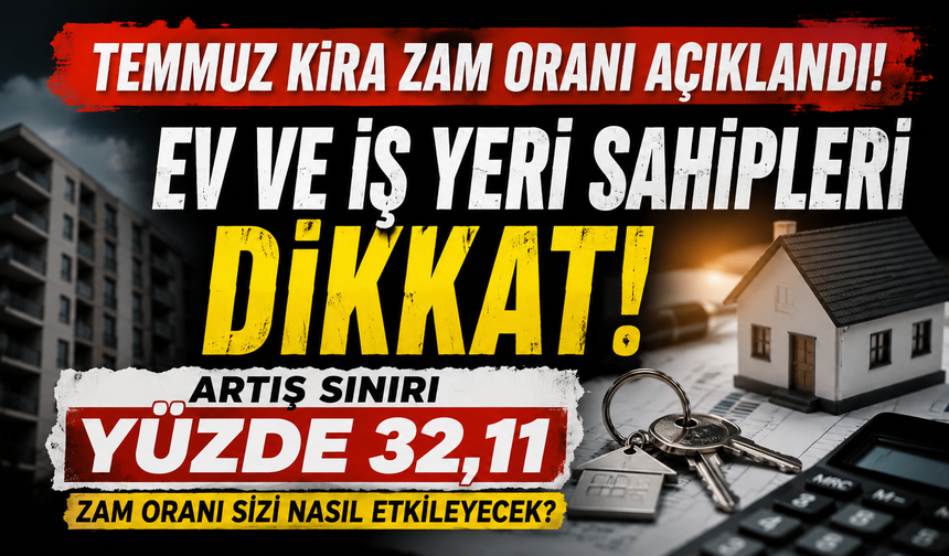Temmuz kira zam oranı açıklandı: Ev ve iş yerlerinde artış sınırı yüzde 32,11