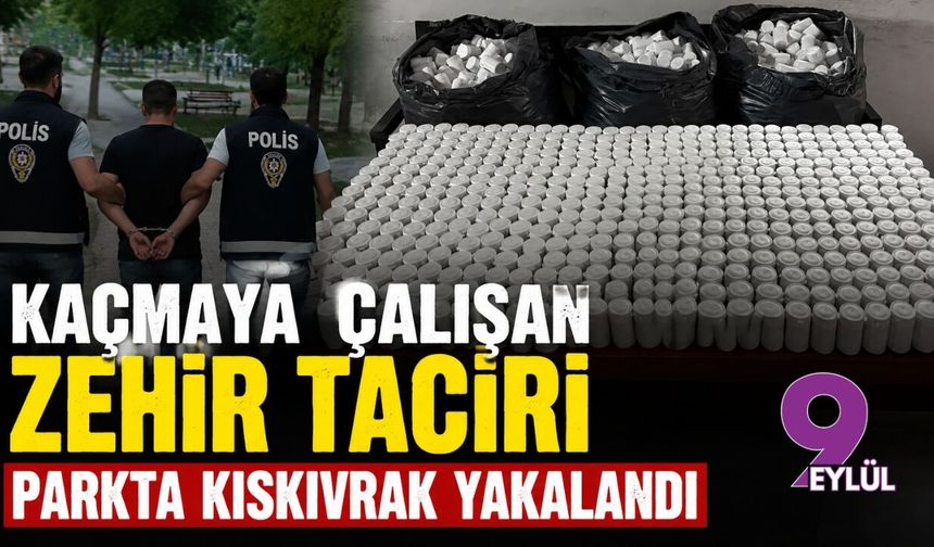 Kaçmaya çalışan zehir taciri parkta kıskıvrak yakalandı