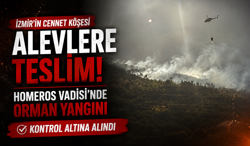 İzmir’in cennet köşesi alevlere teslim: Homeros Vadisi’nde yangın kontrol altına alındı