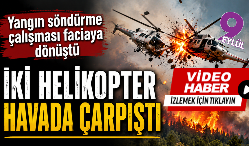 Yangın söndürme çalışması faciaya dönüştü; İki helikopter havada çarpıştı