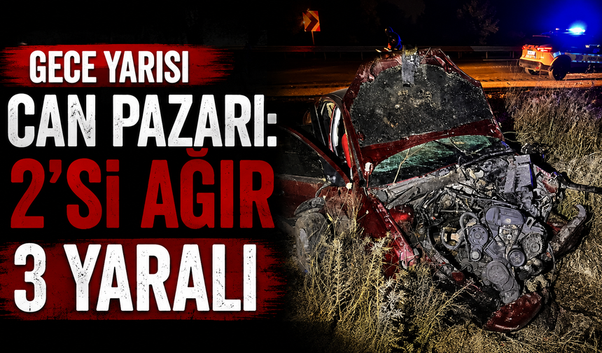 İzmir yolunda otomobil şarampole savruldu: 2’si ağır 3 yaralı
