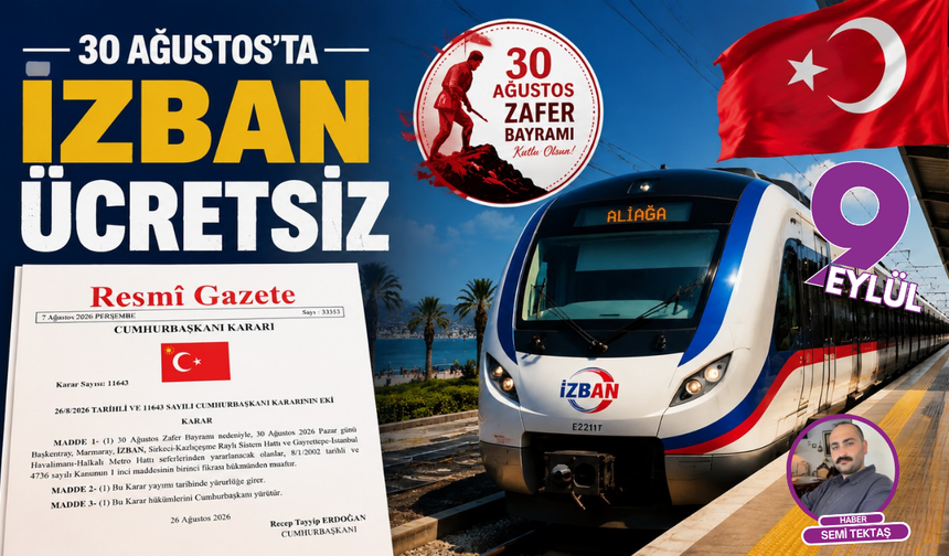 30 Ağustos’ta İZBAN ücretsiz olacak