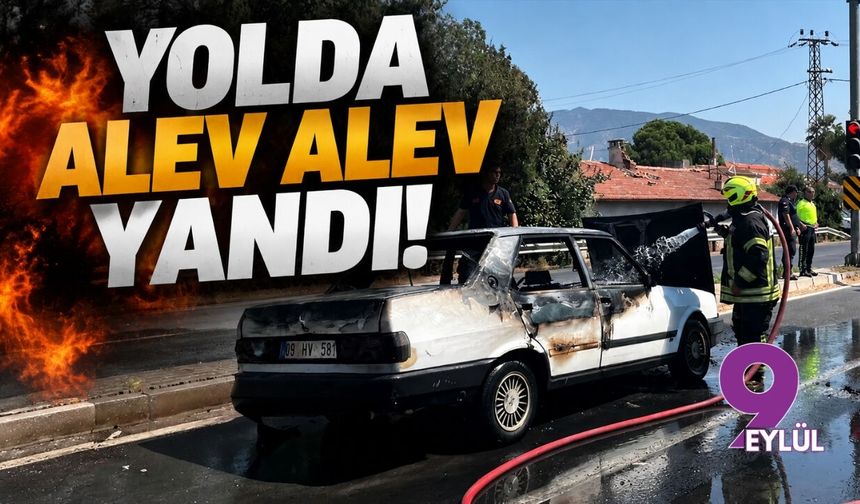 Yolda alev alev yandı!