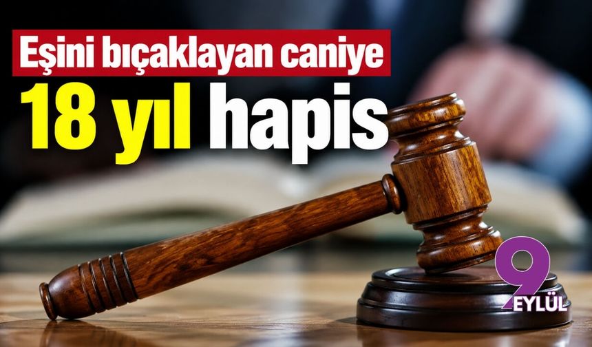 Eşini bıçaklayan caniye 18 yıl hapis