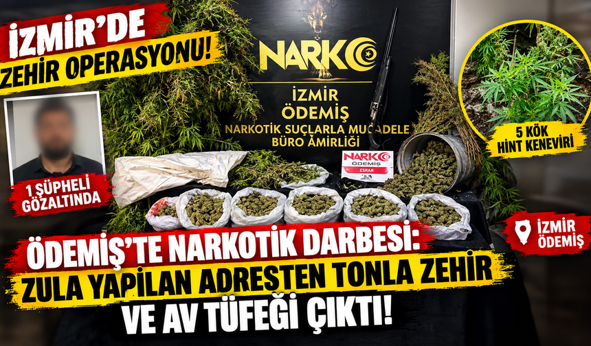 Ödemiş’te Narkotik Darbesi: Zula Yapılan Adresten Tonla Zehir ve Av Tüfeği Çıktı!