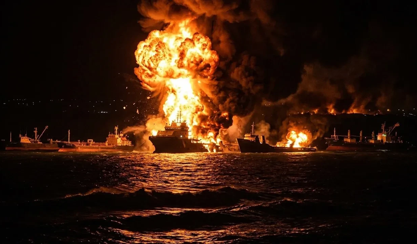 Hürmüz Boğazı'nda şiddetli patlamalar: Tankerler mayına mı çarptı?