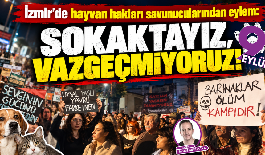 İzmir’de hayvan hakları savunucularından eylem: Sokaktayız, vazgeçmiyoruz!