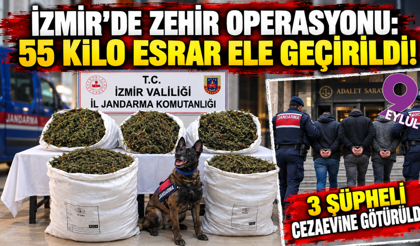 İzmir'de zehir operasyonu: 55 kilo esrar ele geçirildi!
