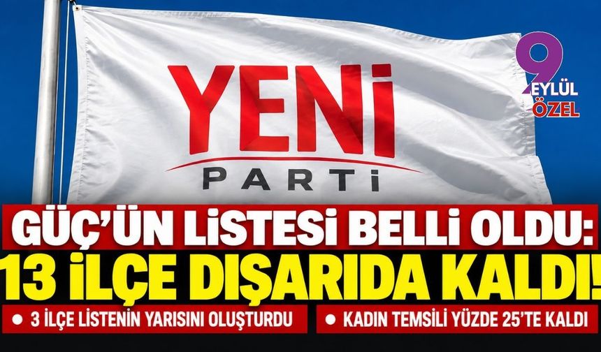 Güç’ün listesi belli oldu: 13 ilçe dışarıda kaldı!