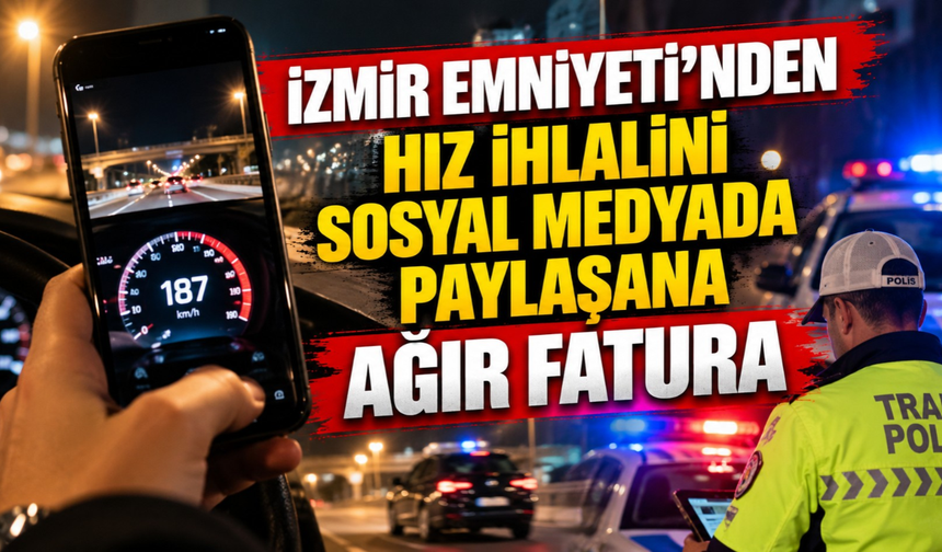 İzmir Emniyeti’nden hız ihlalini sosyal medyada paylaşana ağır fatura