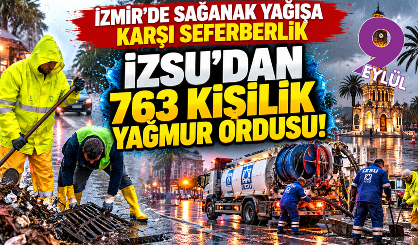 İzmir’de yağış mesaisi: İZSU 763 personel ve 366 araçla sahada