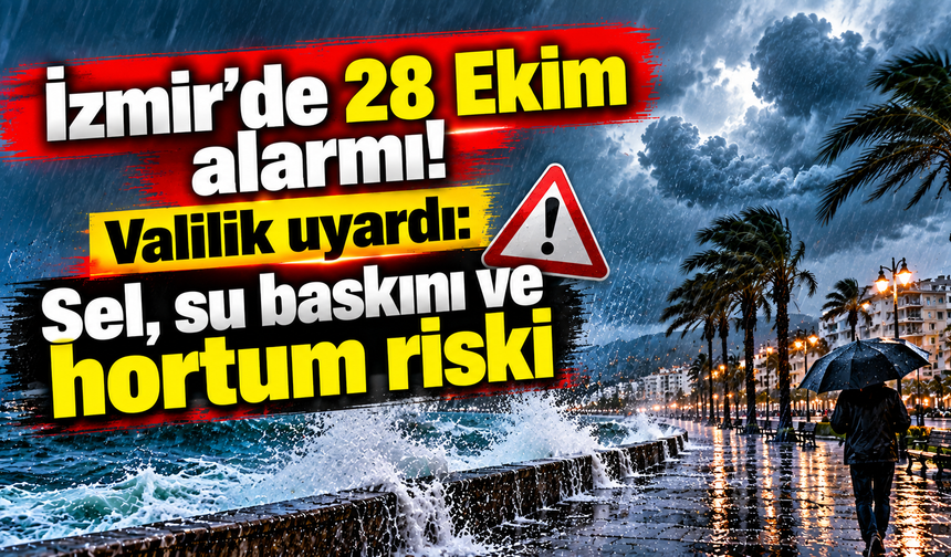 İzmir'de 28 Ekim alarmı! Valilik uyardı: Sel, su baskını ve hortum riski