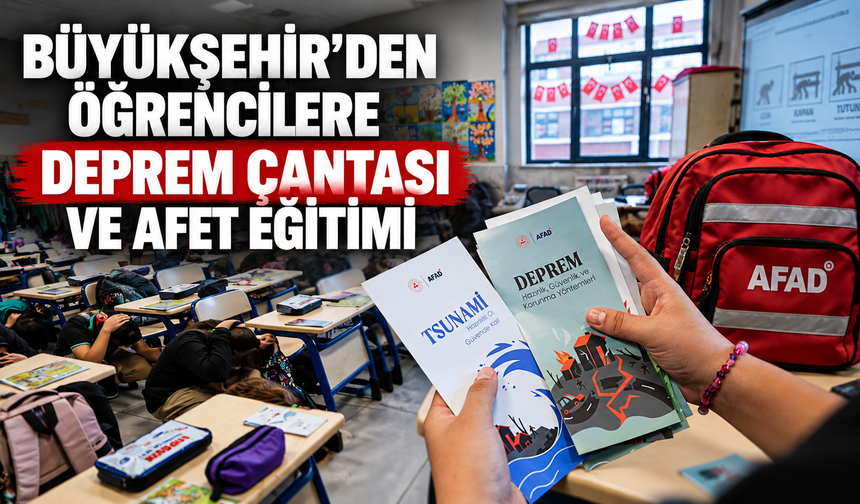 Büyükşehir’den öğrencilere deprem çantası ve afet eğitimi