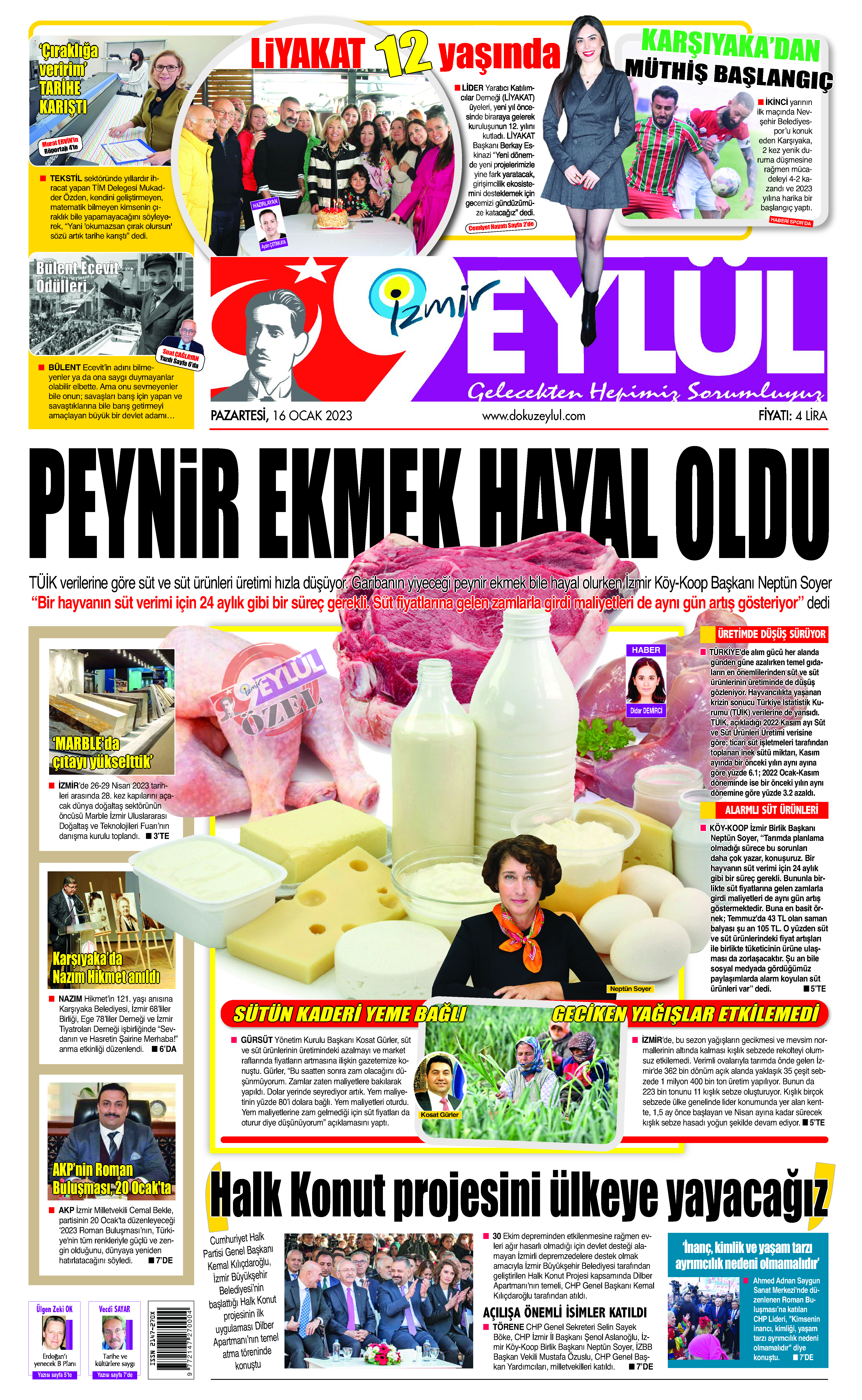 Dokuz Eylül Gazetesi | Güncel İzmir Haberleri - 16.01.2023 Manşeti