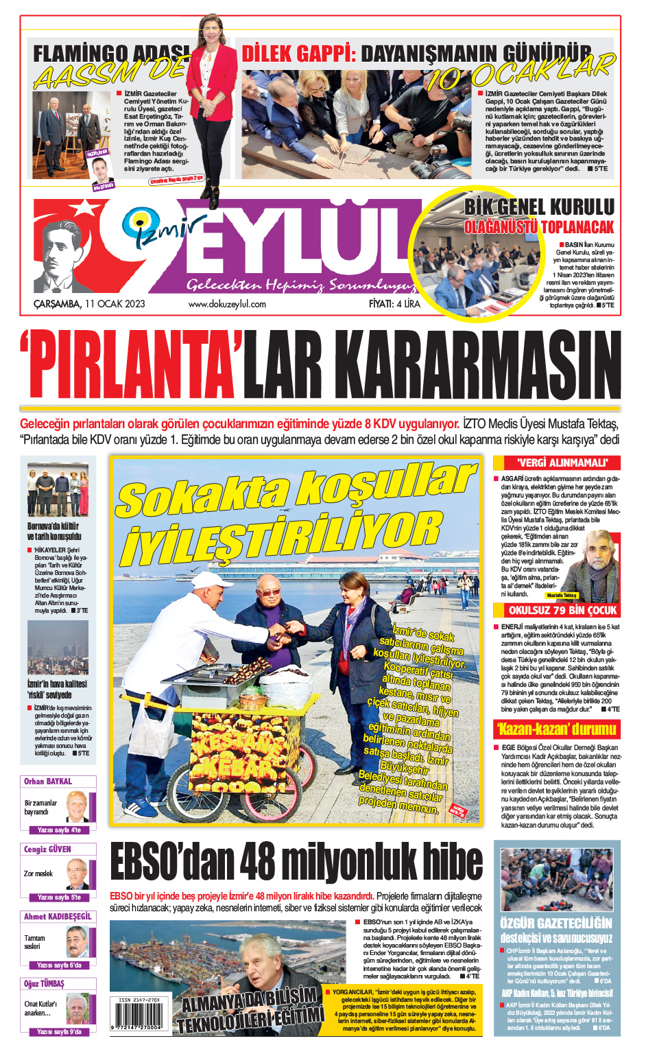 Dokuz Eylül Gazetesi | Güncel İzmir Haberleri - 11.01.2023 Manşeti