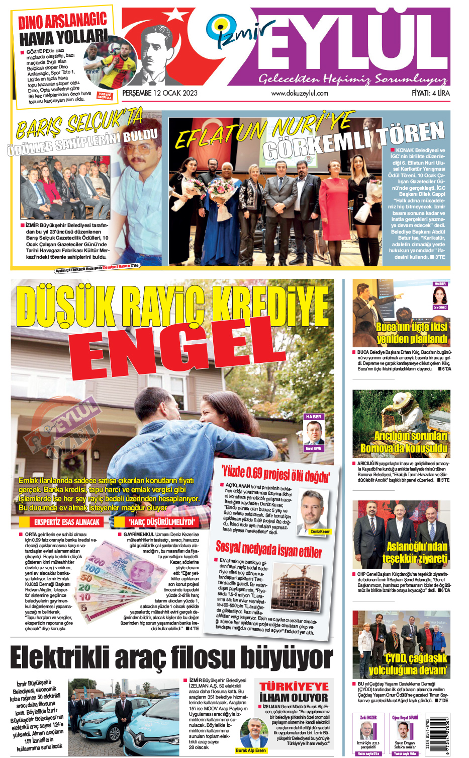 Dokuz Eylül Gazetesi | Güncel İzmir Haberleri - 12.01.2023 Manşeti