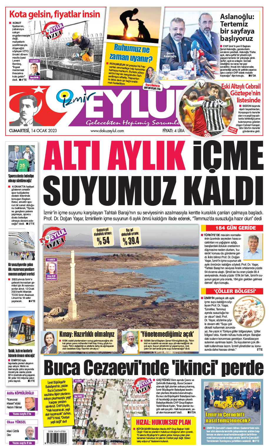 Dokuz Eylül Gazetesi | Güncel İzmir Haberleri - 14.01.2023 Manşeti