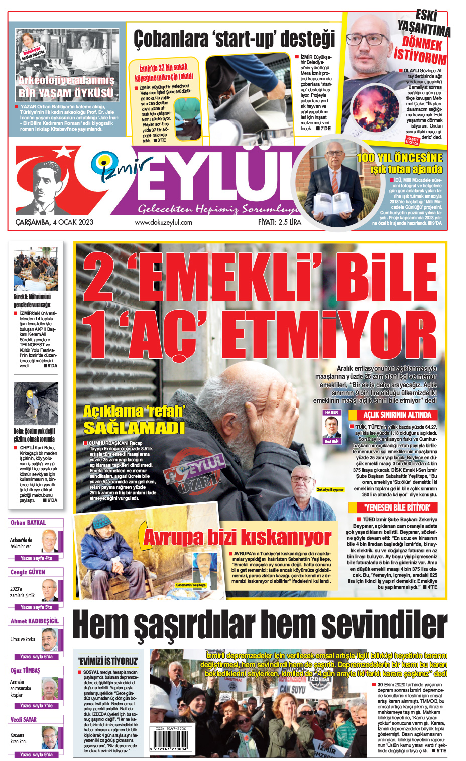 Dokuz Eylül Gazetesi | Güncel İzmir Haberleri - 04.01.2023 Manşeti