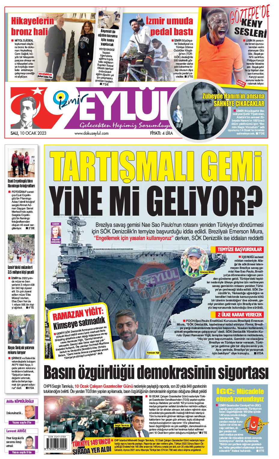 Dokuz Eylül Gazetesi | Güncel İzmir Haberleri - 10.01.2023 Manşeti