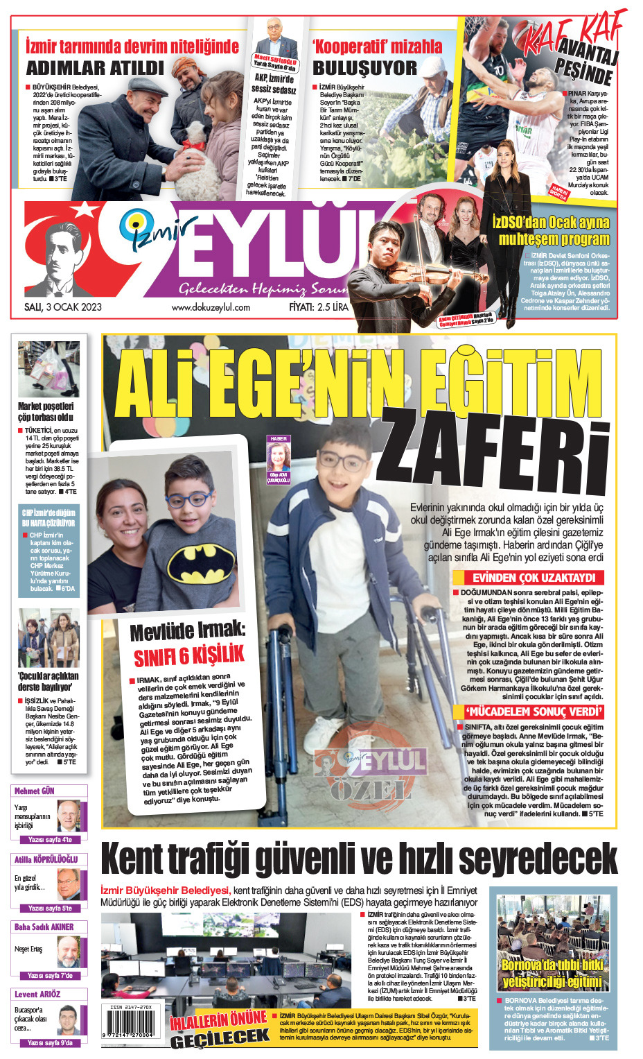 Dokuz Eylül Gazetesi | Güncel İzmir Haberleri - 03.01.2023 Manşeti