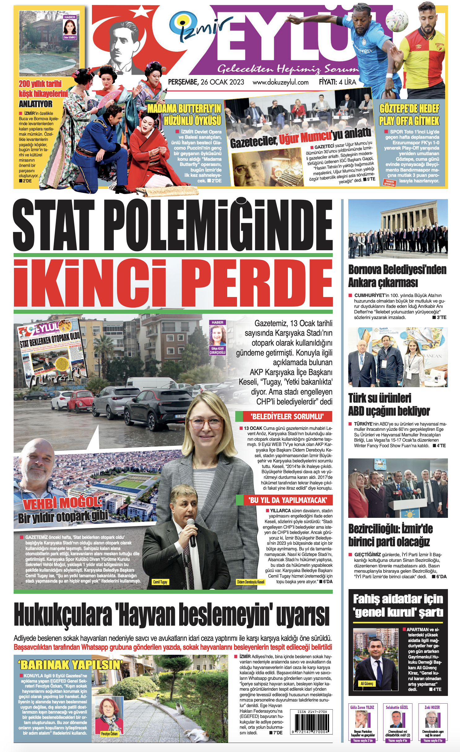 Dokuz Eylül Gazetesi | Güncel İzmir Haberleri - 26.01.2023 Manşeti