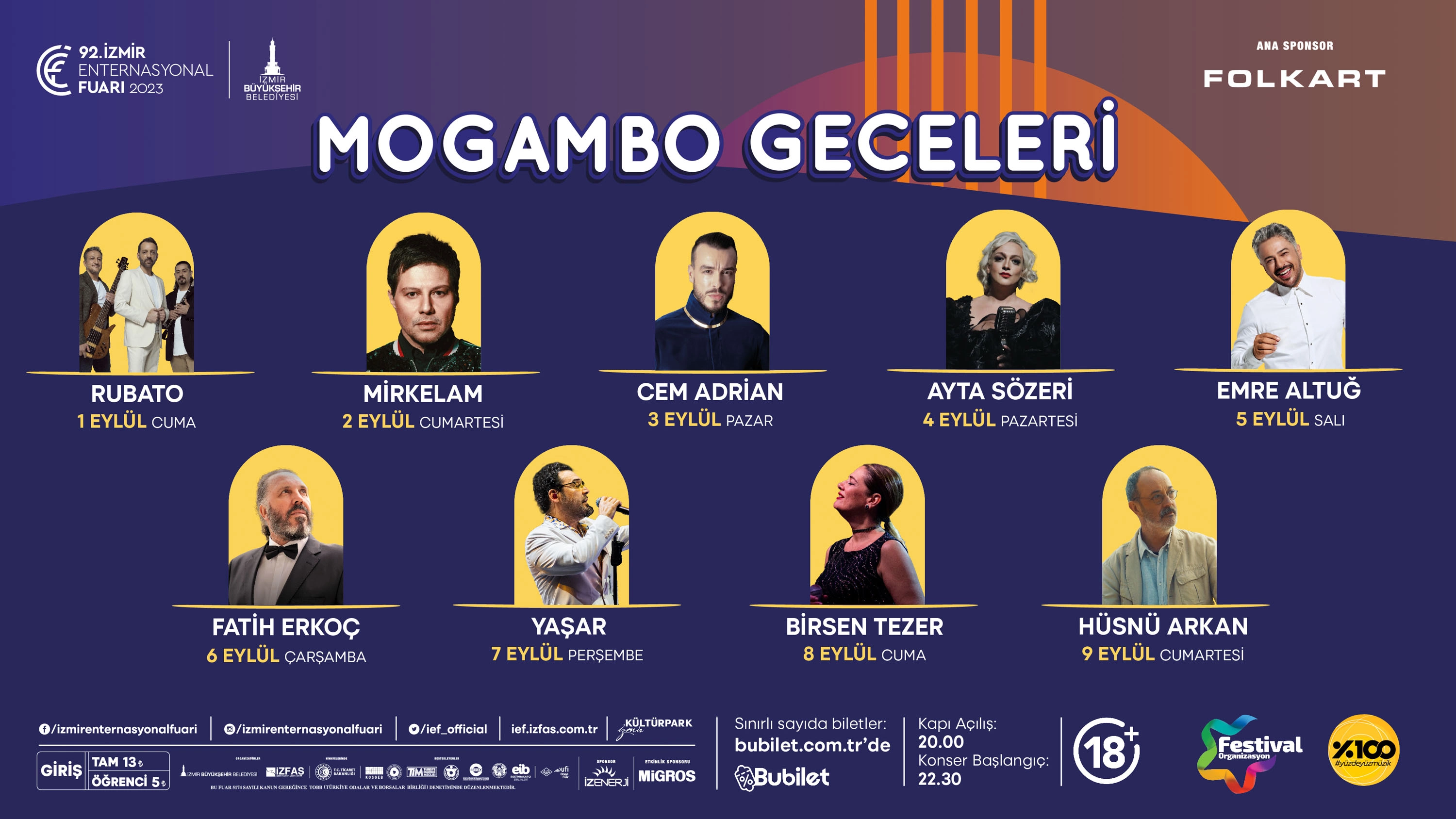 MOGAMBO GECELERİ ETKİNLİK TAKVİMİ