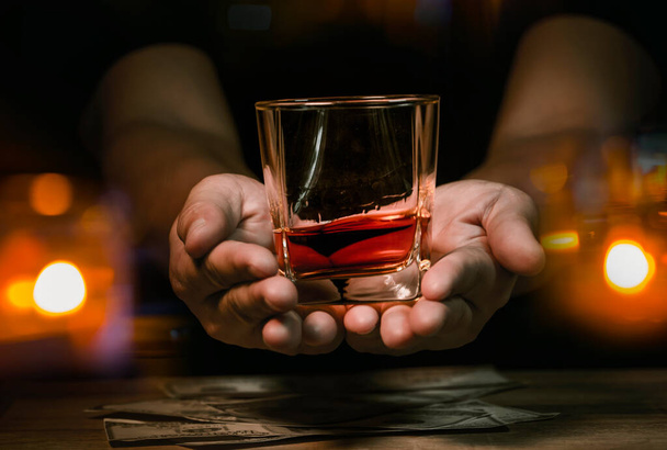stock-photo-bartender-serve-whiskey-wood-bar
