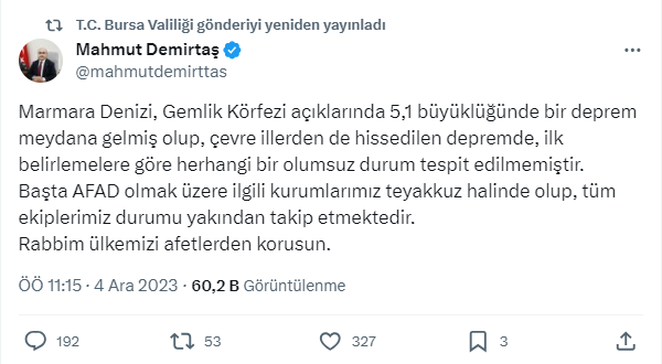 Bursa Okullar Tatil Mi Bursa Valiligi Deprem