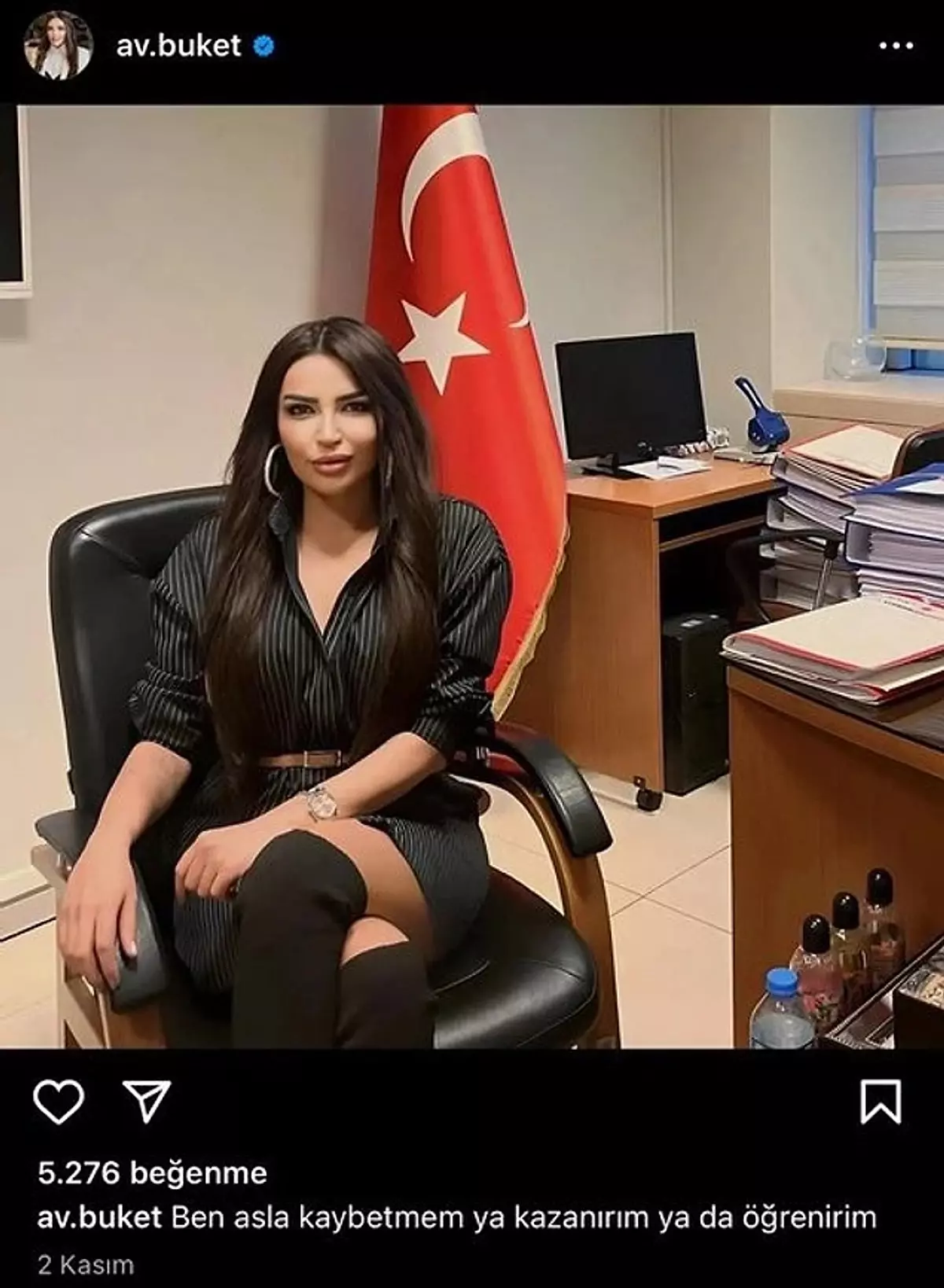  Avukat Buket Tekışık'ın Instagram paylaşımı
