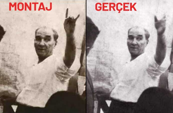 Atatürk'ün Fotoğrafı Montajlanarak Bozkurt Işaretiyle Ilişkilendirildi!-1