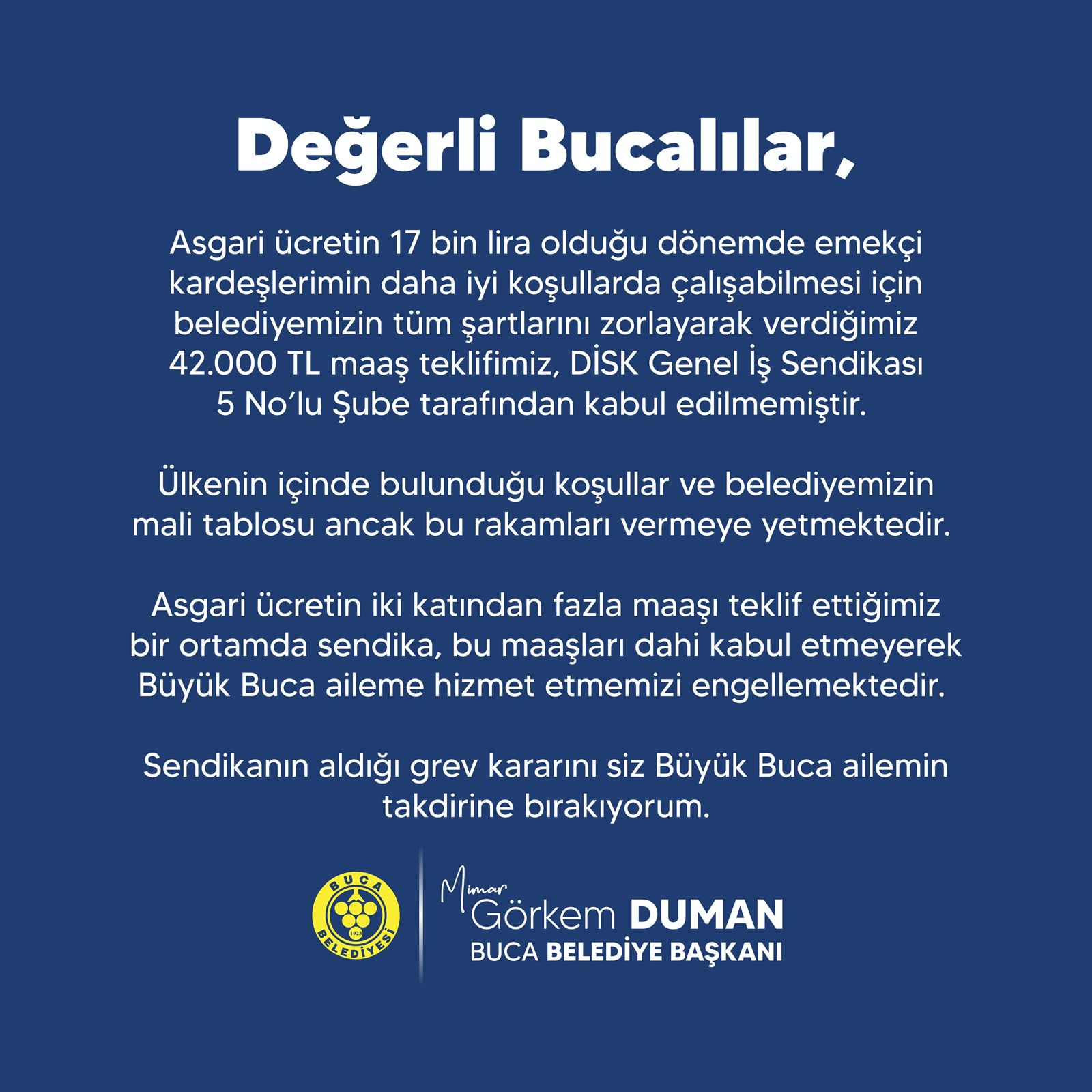 Buca Toplu Sözleşmede Uzlaşamadı (1)