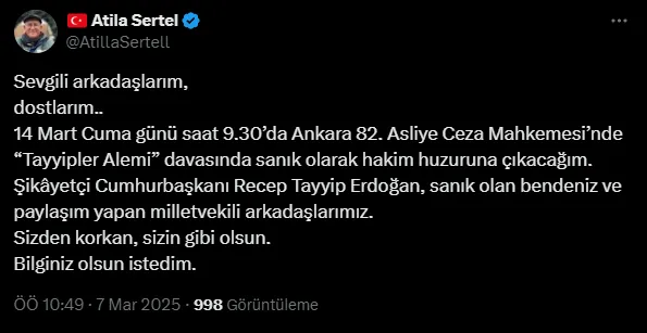 Atila Sertel Chp Dava Mahkeme Izmir