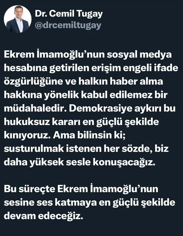 Cemil Tugay X Hesabini Imamogluna Devretti