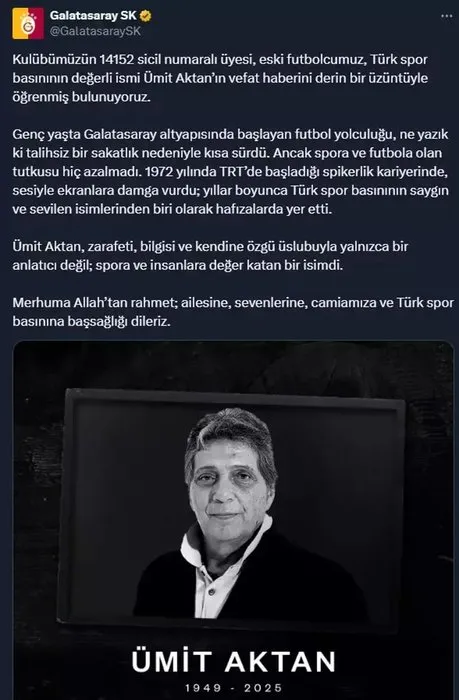 0X0 Umit Aktan Neden Vefat Etti Hasta Miydi Spiker Umit Aktan Kimdir Kac Yasinda Aslen Nereli 1754549147828