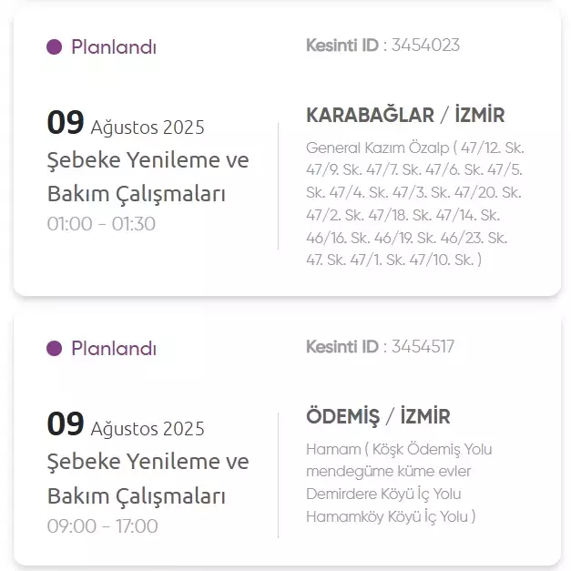 Izmir Gediz Elektrik Kesintisi 9 Agustos Izmir 18929549 6833 M