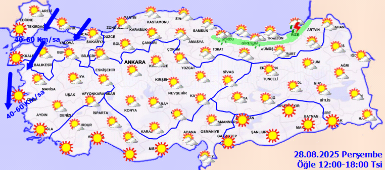 Meteoroloji Den Kuvvetli Ruzgar Ve Yagis Uyarisi