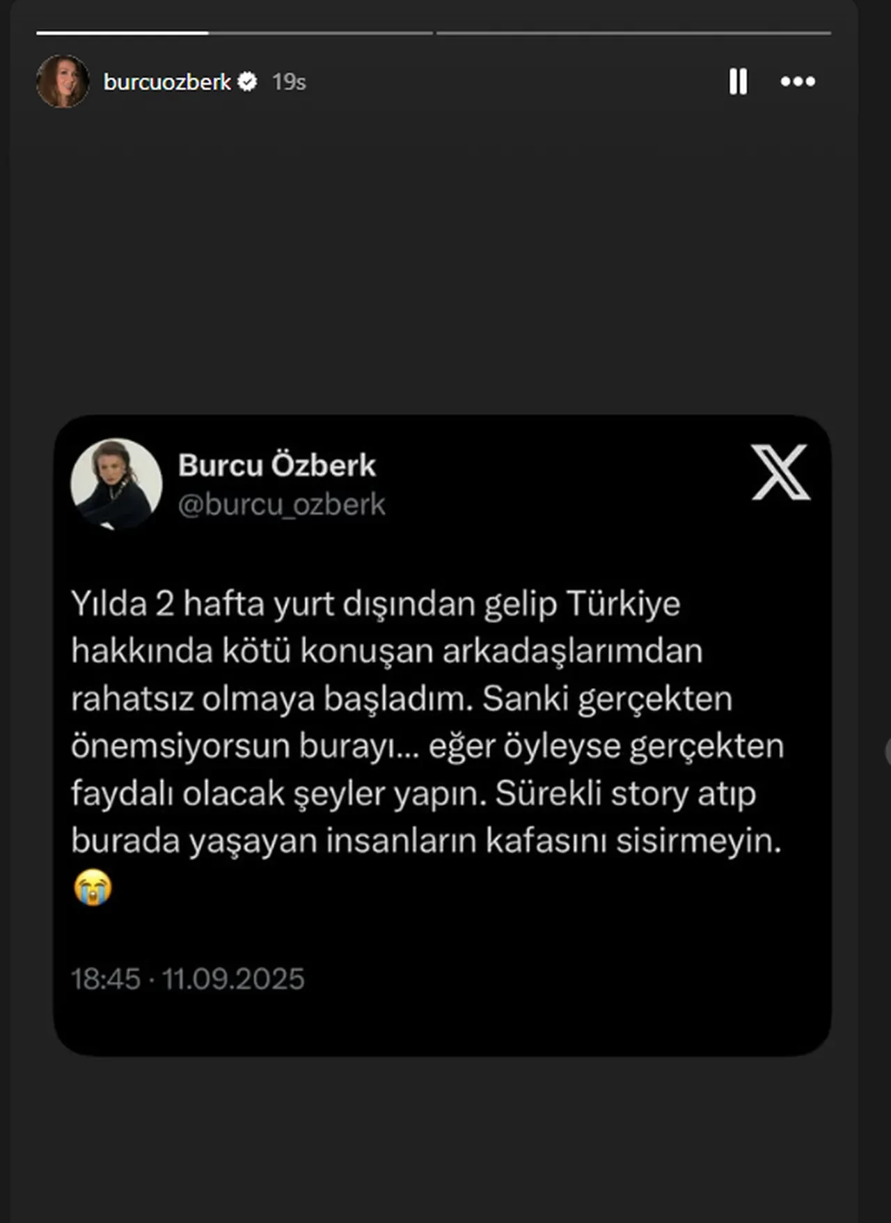 Burcu Ozberk Sosyal Medyadan Sitem Etti Insanlarin Kafasini Sisirmeyin 3248347 202509121412 1