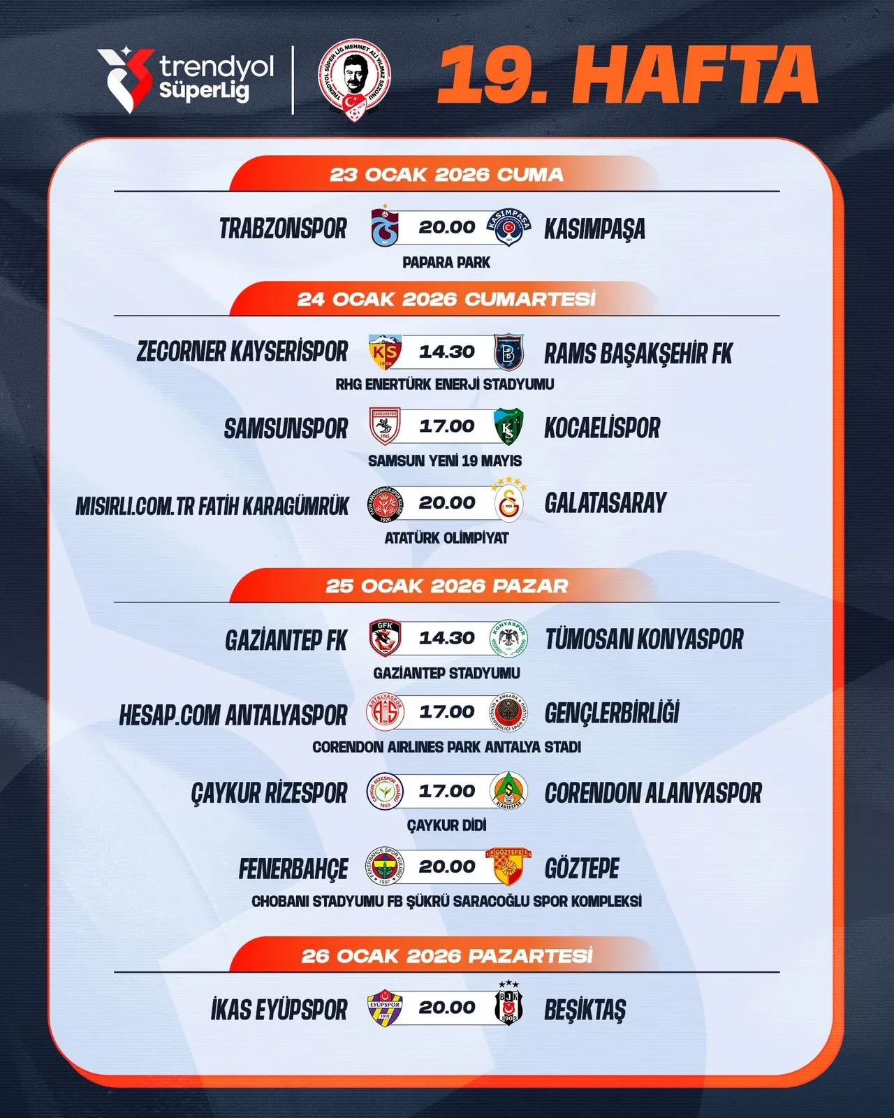 Super Ligde 18 19 Hafta Programi Belli Oldu 3272157 202512221604 2