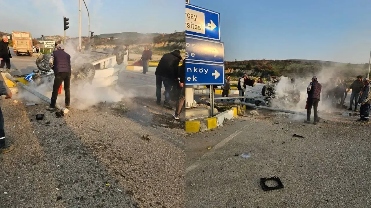 Takla Atarak Hurdaya Donen Aracta Gelin Ve Kaynana Yaralandi 3