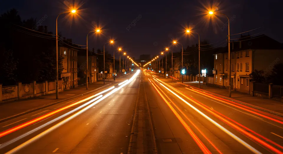 Pngtree Streets Ablaze Long Exposure City Lights Image 20779313