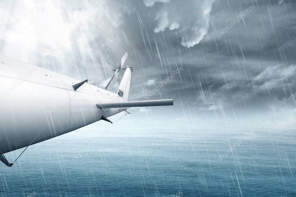 Depositphotos 399857354 Stock Photo Airplane Flying Air Rainy Weather