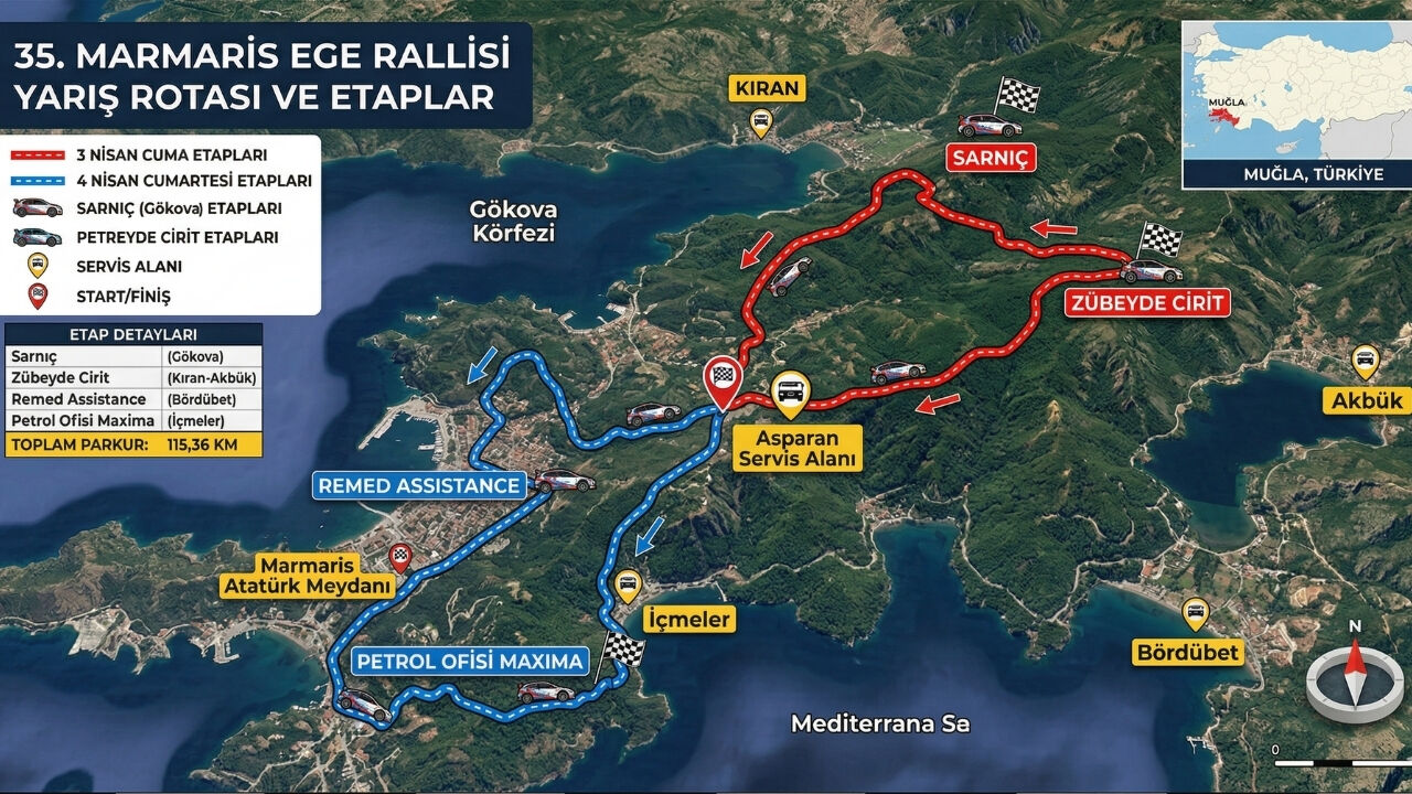 Ege Rallisi Haritası 2026