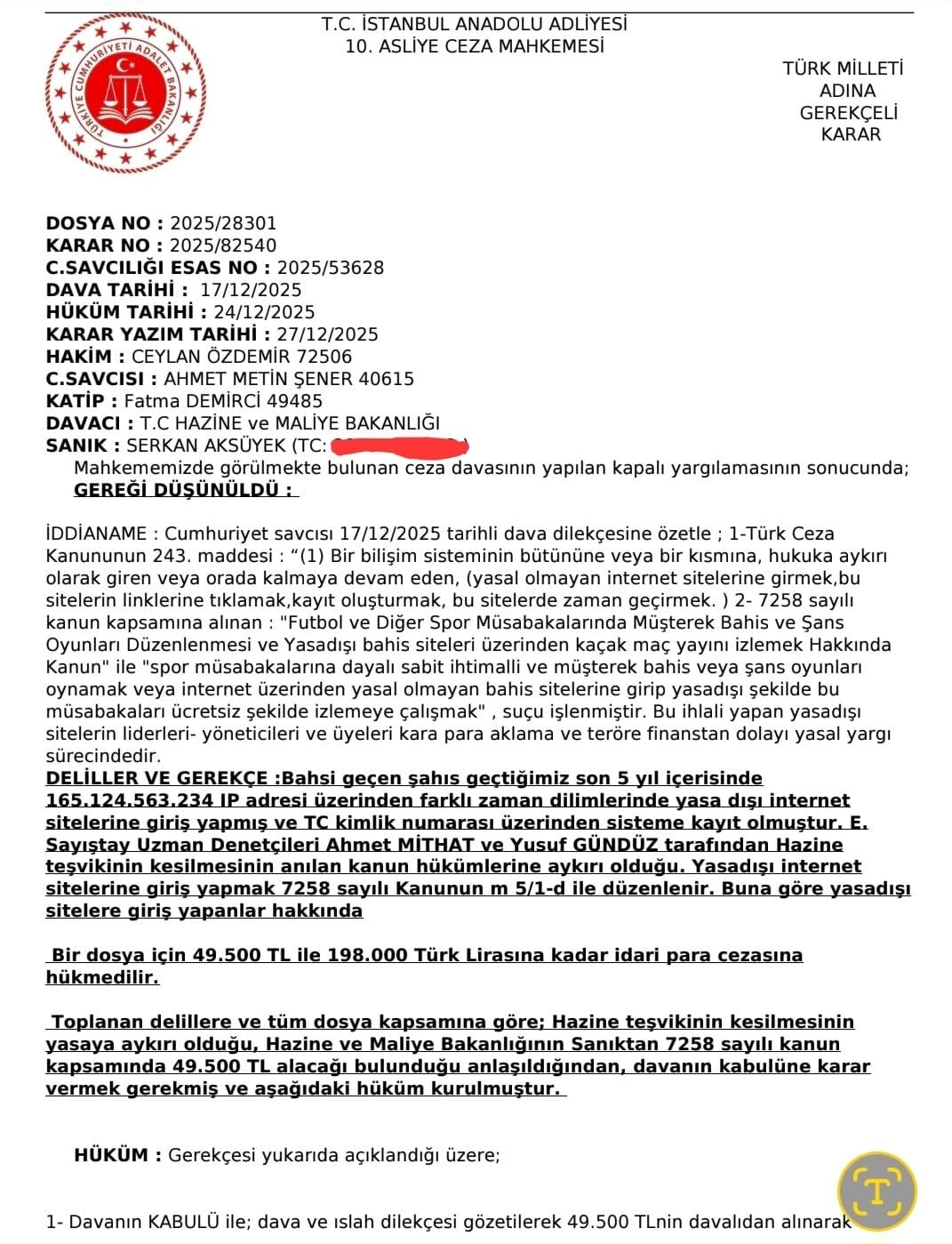 Mahkeme Kararı