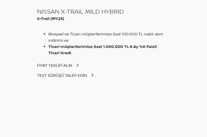 Nissan X Trail 2026 Temmuz Kampanyası