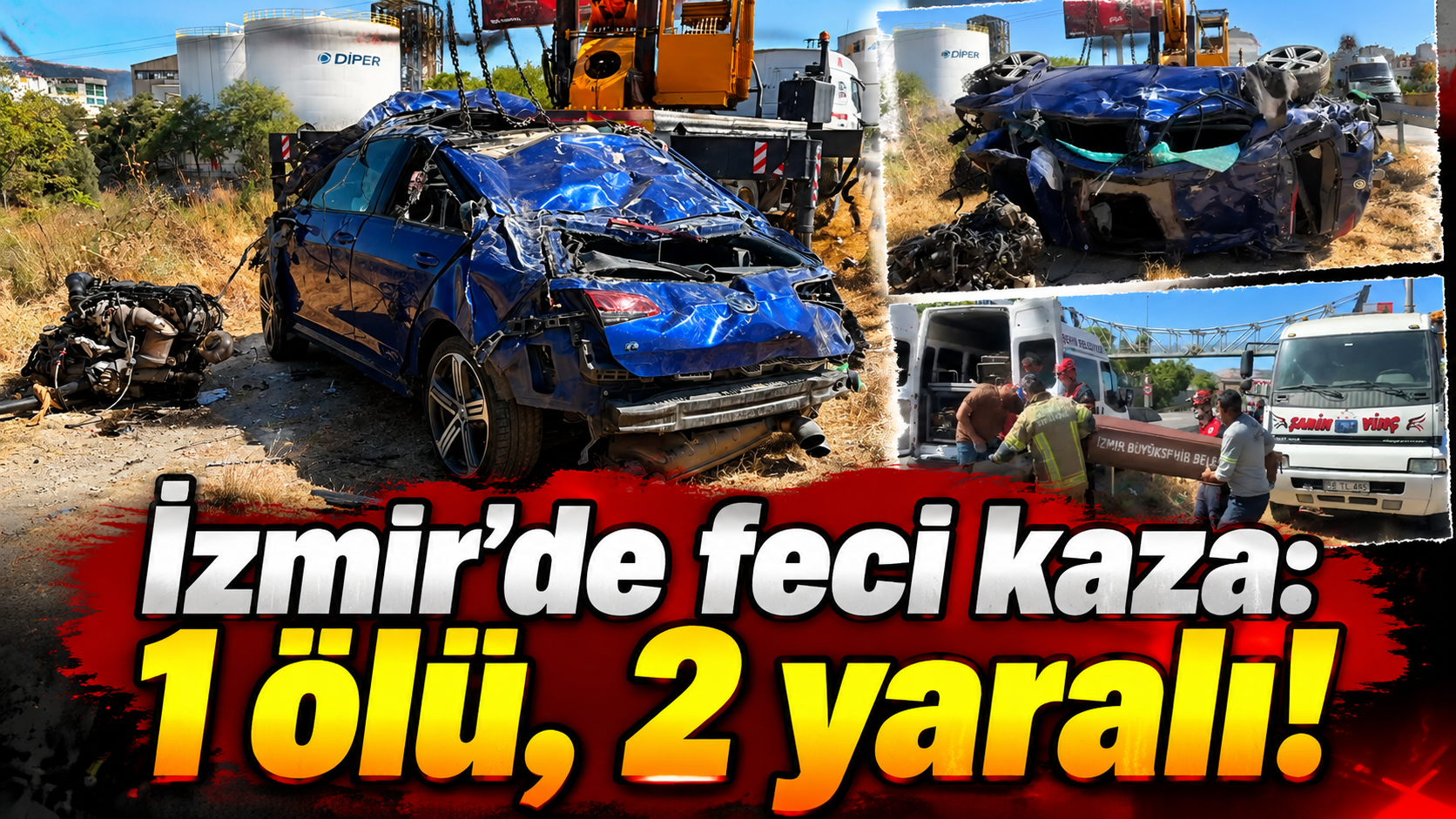İzmir'de feci kaza: Otomobil şarampole yuvarlandı, 1 ölü, 2 yaralı!