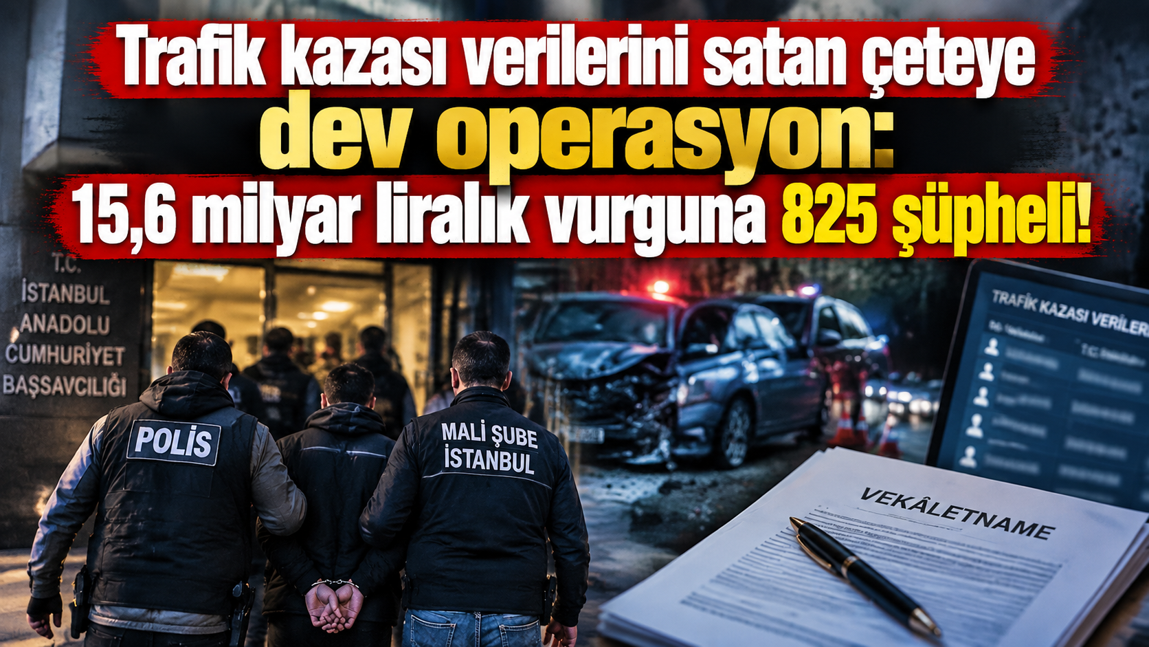 Trafik kazası verilerini satan çeteye dev operasyon: 15,6 milyar liralık vurguna 825 şüpheli!