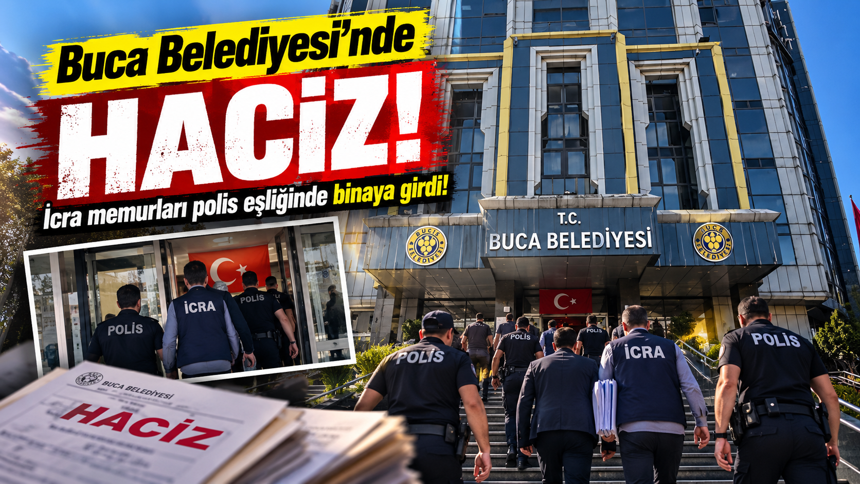 Buca Belediyesi’nde haciz: İcra memurları polis eşliğinde binaya girdi!