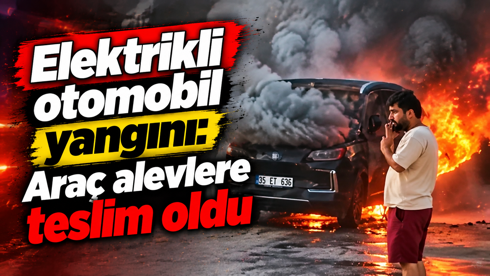Torbalı’da elektrikli otomobil yangını: Araç alevlere teslim oldu